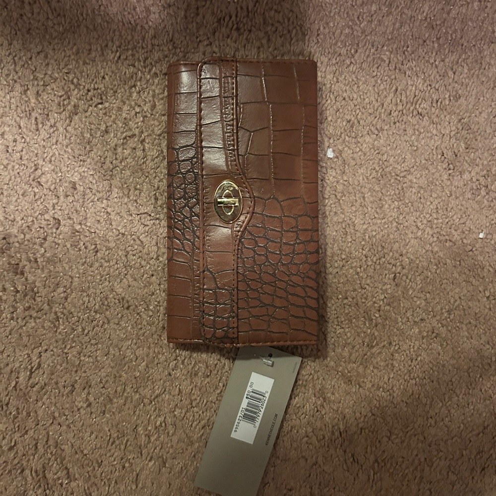 Kenneth Cole Reaction Crocodile-Embossed Wallet in Brown